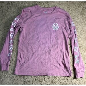Vans Shirt Women Small Silent Mode Pink Long Sleeve Super Soft Cotton Skater